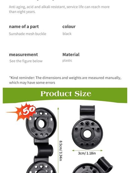 50Pcs Shade Cloth Clips Shade Fabric Clamps Grommets For Net Mesh Cover Sunblock Fabric In Garden Backyard Greenhouse Fixer