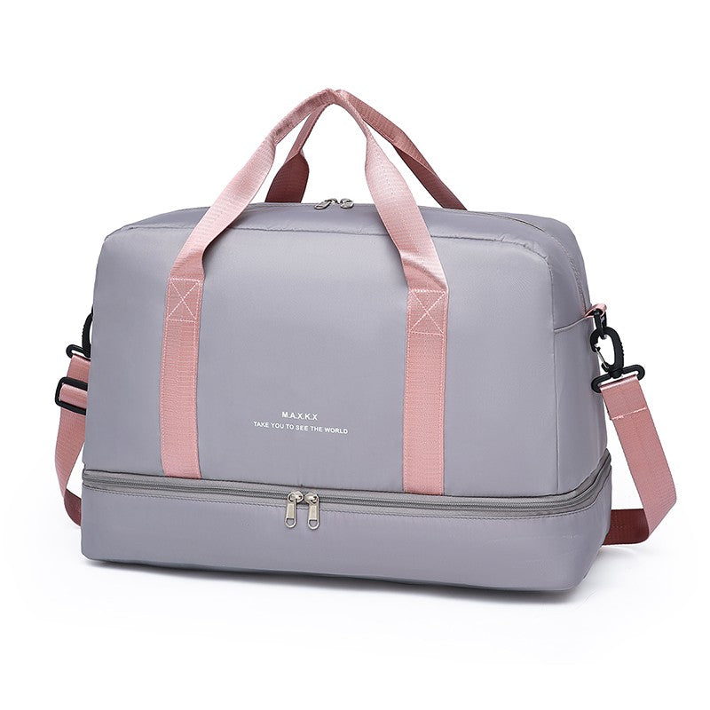 Large Capacity Travel Duffel Bag Oxford Gym Fitness Bag with Wet/Dry Zones & Shoes Compartment for Outdoor Trips Sport Bag