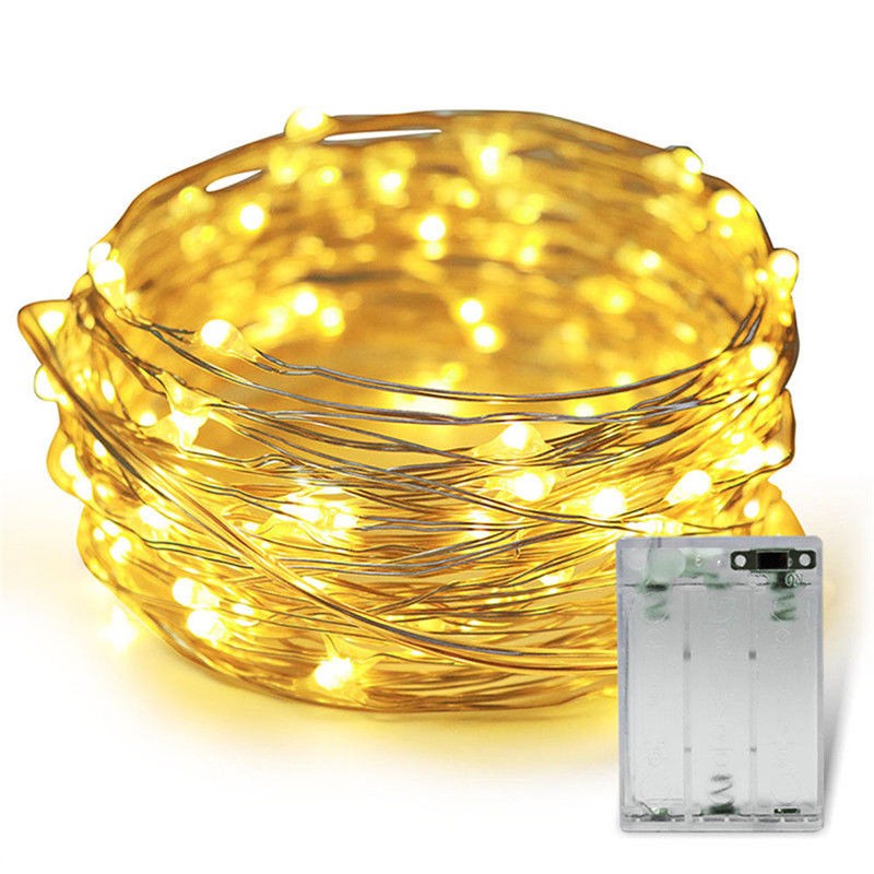 10pcs 2m 3M 5M 50led Copper Wire LED String lights Holiday lighting Fairy Garland For Christmas Tree Wedding Party Decoration