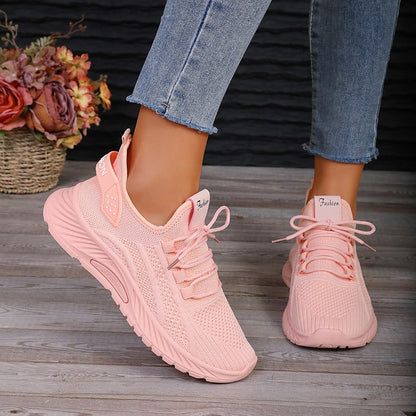 Designer Women Casual Sneakers Sports Shoes Fashion Brand Lace Up Loafers Female Knitted Mesh Breathable Shoes for Women
