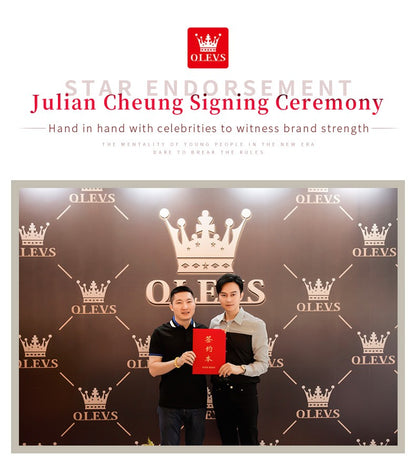 OLEVS 6636 Luxury Women Watch Fully Automatic Hollow Design Diamond Heart shaped Watch Elegant Mechanical Women Bracelet Watch