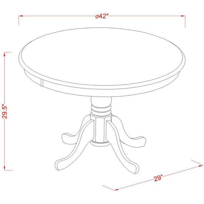 Antique Round Dining Table Made Of Sturdy Wood, Round Table Top With Clean Finish, Ideal
