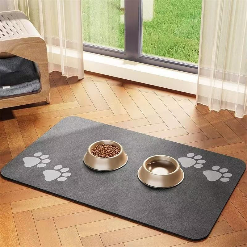 Tapete para Alimentação de Inverno - Jogo Americano Absorvente para Cães e Gatos com Parte Traseira Emborrachada Impermeável e Secagem Rápida
