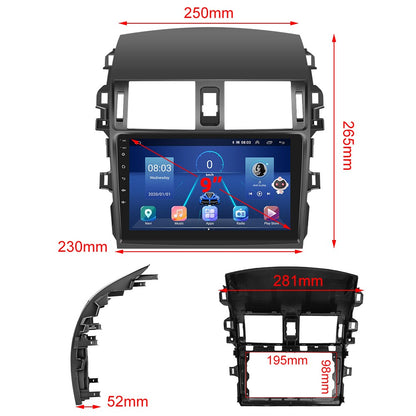 Rádio automotivo Podofo 2 Din Android Multimídia Vídeo Player para Toyota Corolla 2009-2013 Navegação GPS 2din Carplay Auto Estéreo