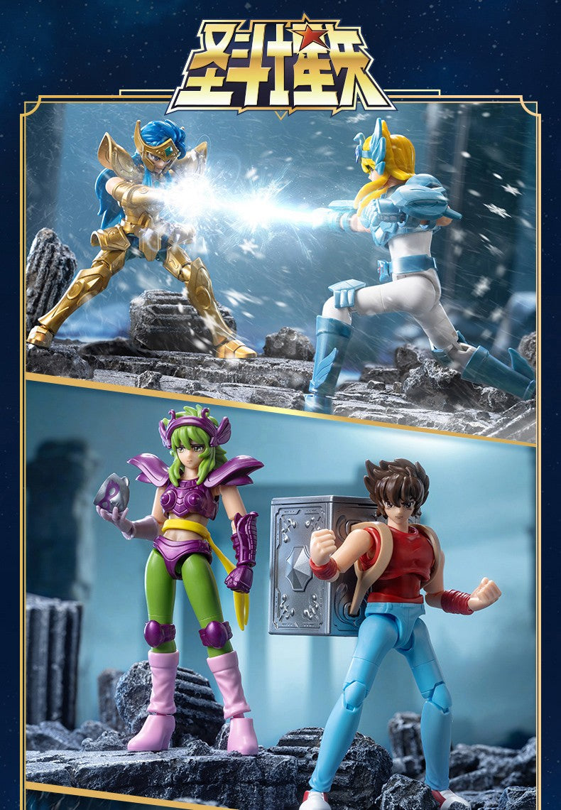 Blokees Gold Saint Action Figure Versão Galáxia 02 Libra Dohko Sagitário Saint Seiya Brinquedos de Montar Presente de Aniversário Infantil