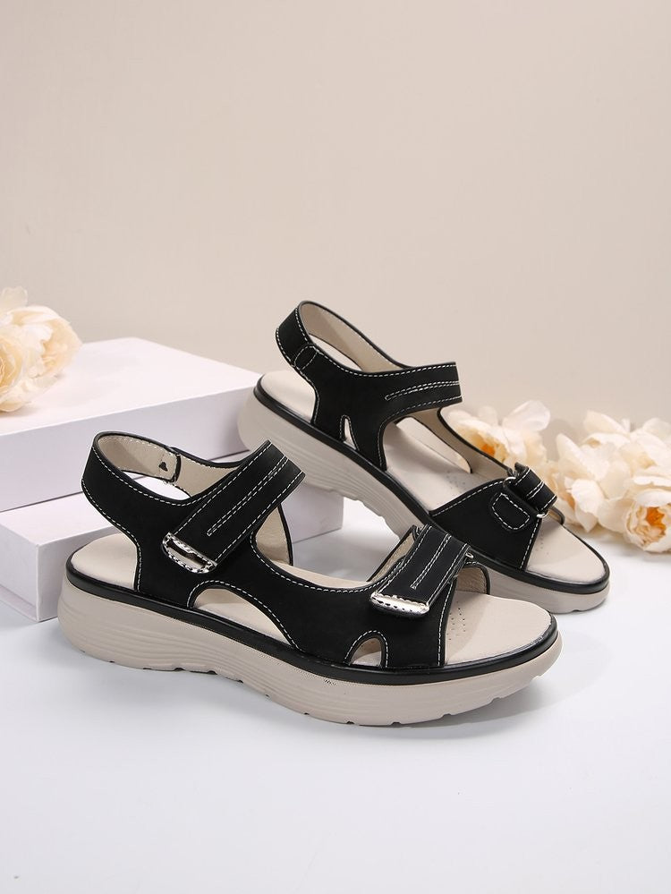 Summer 2024 New Sandals for Women Sports Style Wedge Heels Light Velcro Plus-size Slippers for Women