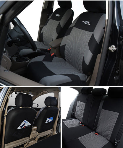 AUTOYOUTH Marca Bordado Capas de Banco de Carro Conjunto Universal para a Maioria dos Carros Capas com Detalhe de Banda de Rodagem do Pneu Estilo Protetor de Banco de Carro