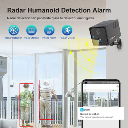LS VISION Ubox CCTV Camera 4MP 4G Sim Card Or Wifi Home Surveillance Camera Intercom Radar Detection  Mini Baby Security Cam 2K