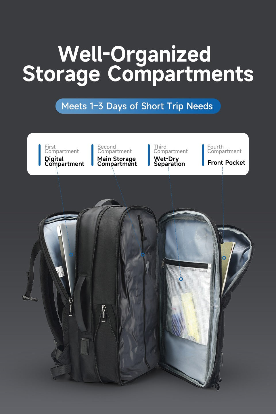 Tigernu Vacuum Backpacks Men Expandable Bags 17inch Laptop Backpack Bags Male Travel Backpacks Large Capacity Backpack Women Bag