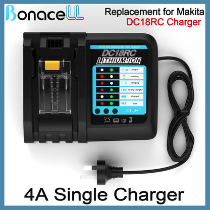 Para Carregador Duplo Makita 18V 6A Plugue UK EU AU US Substituição Para Bateria de Lítio Makita 18V Para Carregador Makita DC18RC DC18RD