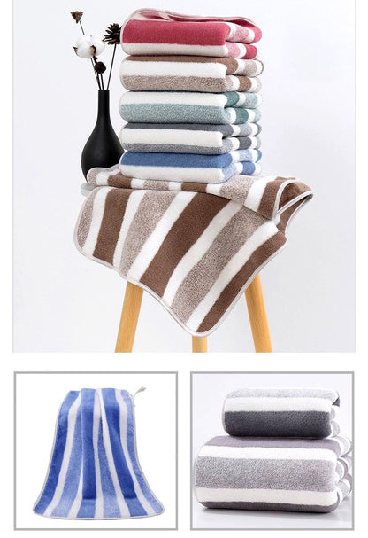 2pcs Thickened Towel Bath Towel Setstrong Absorbentfast Dryingnon-Lintingdurableideal For Family Usebeach Essentials