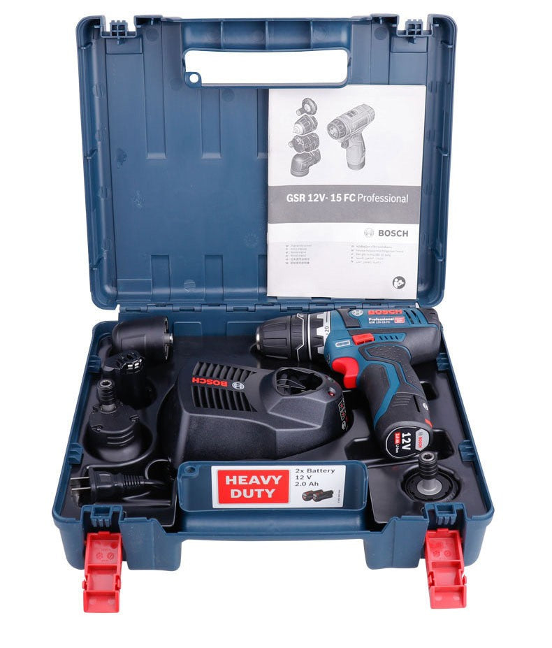 Bosch Professional 12V GSR 12V-15 FC Furadeira Sem Fio Parafusadeira Elétrica Sem Fio com 4 Adaptadores FlexiClick Ferramenta Elétrica