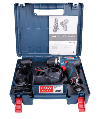 Bosch Professional 12V GSR 12V-15 FC Furadeira Sem Fio Parafusadeira Elétrica Sem Fio com 4 Adaptadores FlexiClick Ferramenta Elétrica