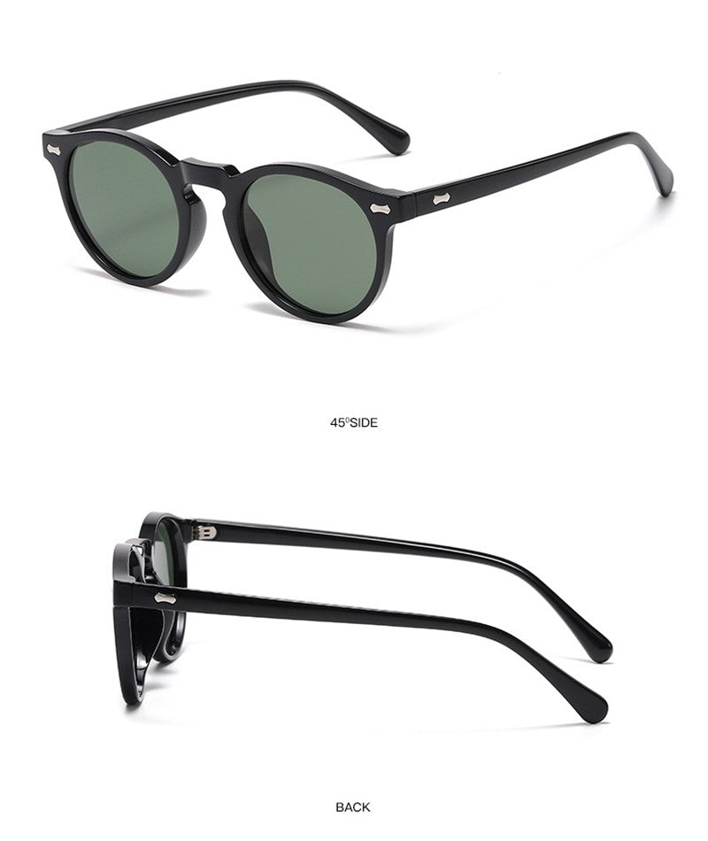 Óculos de Sol Redondos Retrô Masculinos Femininos Pequenos Moda Polarizados Óculos de Sol para Homens e Mulheres Óculos de Condução Estilo Vintage Literário