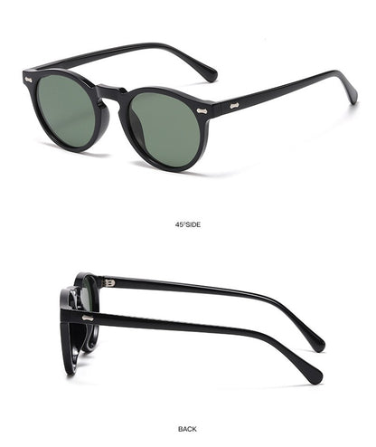 Óculos de Sol Redondos Retrô Masculinos Femininos Pequenos Moda Polarizados Óculos de Sol para Homens e Mulheres Óculos de Condução Estilo Vintage Literário