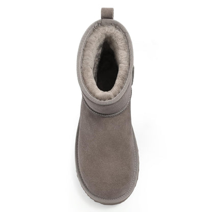 Evshine Winter Mini Snow Boots For Women Plush Lined Warm Suede Snow Boots Comfy Fuzzy Boots Fur Home Ankle Boots Lady Snow Boot