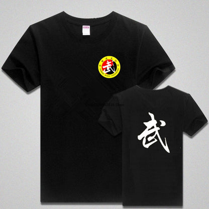 Martial Arts Clothing T-shirt Wing Chun Kung Fu Shirt Short-sleeved Shirt Classic Uniform Kung Fu Cotton Men Shirt
