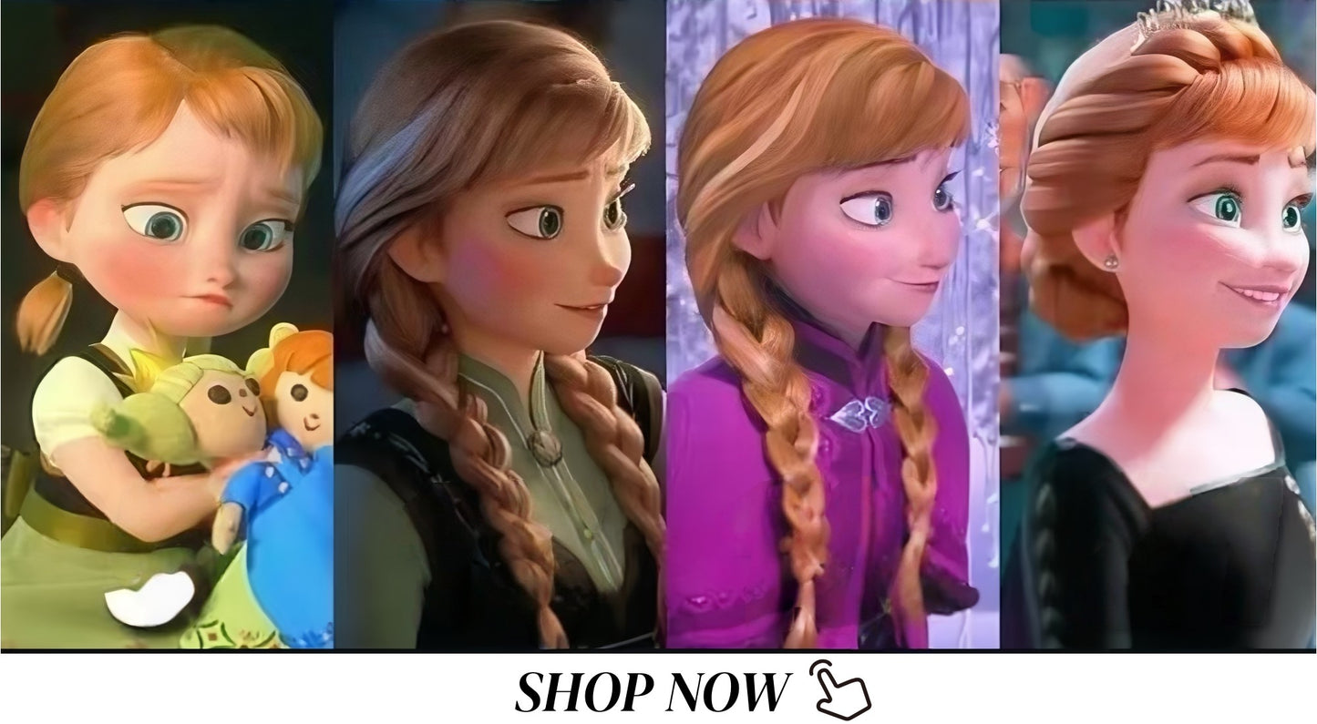 REEWES ELSA Peruca de Princesa Branca Bege Trança Longa Peruca Filme Frozen COSPLAY resistente ao calor Cabelo Sintético anime Fantasia de Halloween