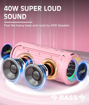 Ortizan X8 Pro, Waterproof Portable Bluetooth Speaker, RGB Lights, Premium Sound Quality