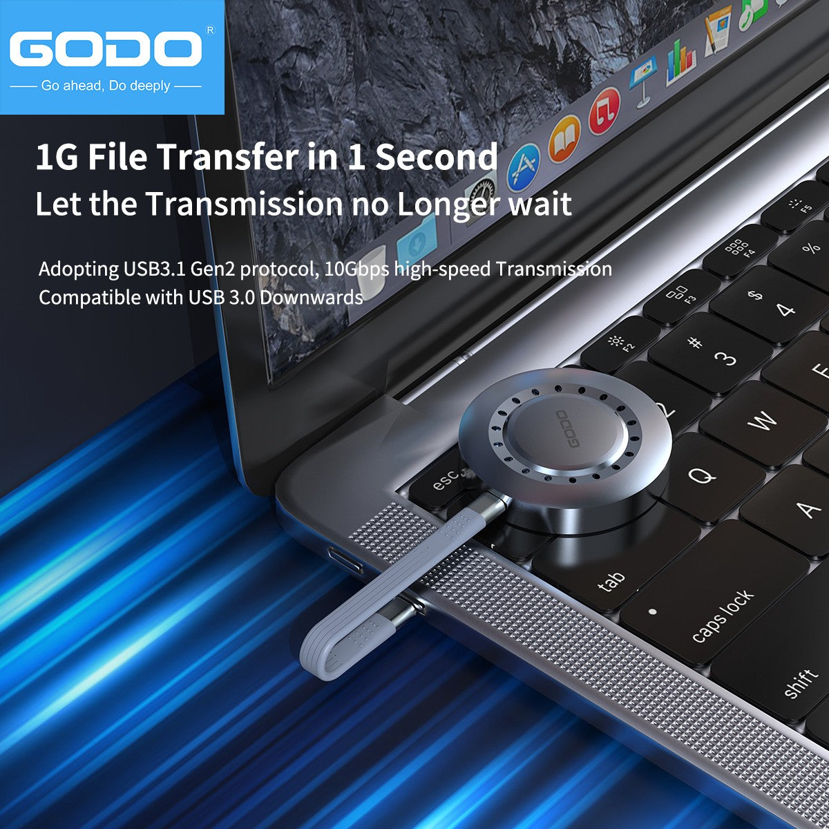 GODO Magnetic M.2 2230 NVMe Magsafe SSD Enclosure for iPhone 15/16 Pro & iPad Pro ProRes, External Portable USB-C SSD Case