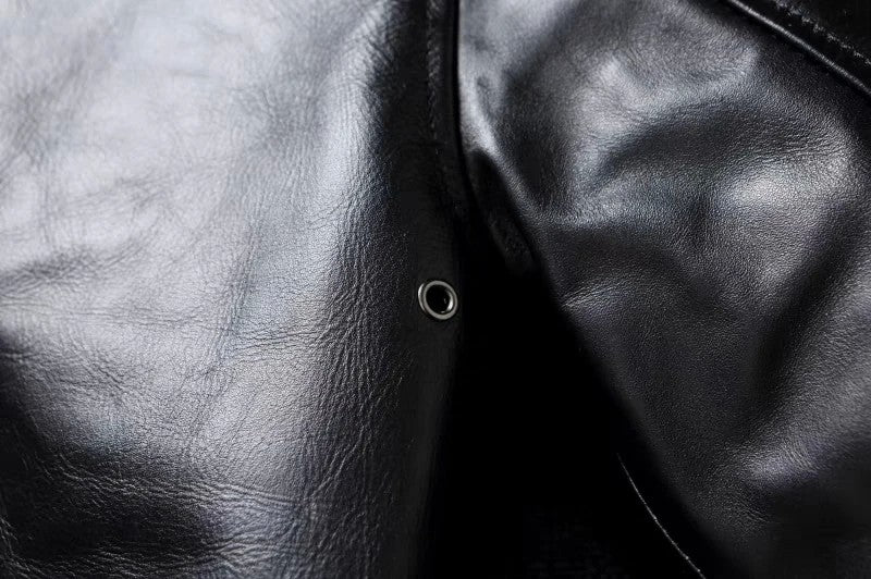 A2 Men's Bomber Jacket Tea Core Horse Leather Cropped Motorcycle Jacket Natural Leather Loose Coat Military Men's Leather Jacket