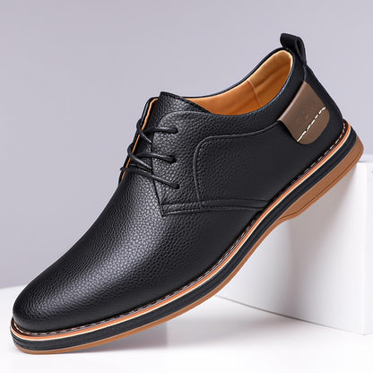 Men's Casual Business Leather Shoes Men Fashion Lace-up Derby Shoe Mens Light Comfortable Outdoor Driving Flats