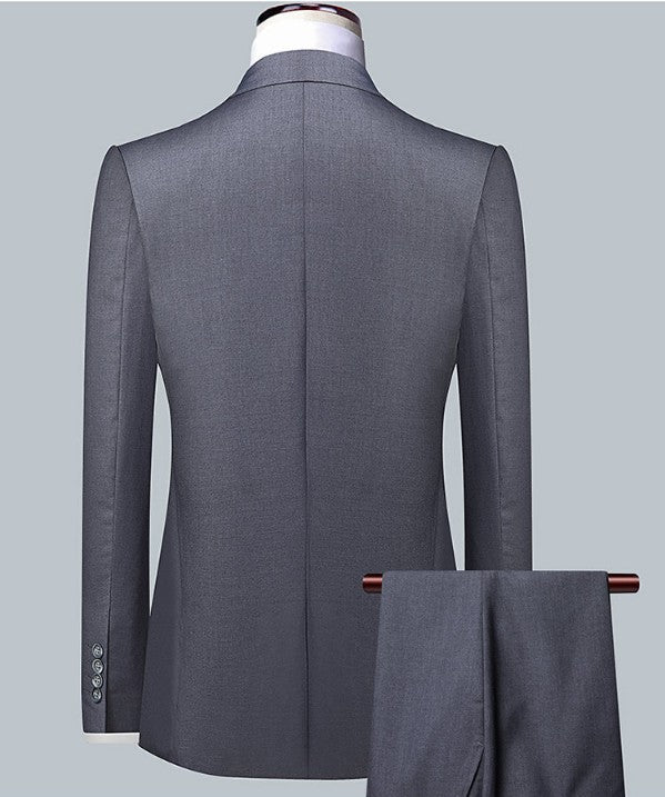 Men's Solid Color Business Suit 2025 High Quality Fashion Banquet Wedding Trend Groom Best Man Single 3/2/1