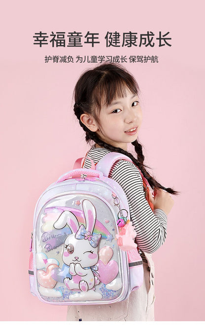 Mochila escolar de unicórnio para estudantes do ensino fundamental, mochila fofa e leve para crianças do 1º ao 5º ano, mochila de grande capacidade