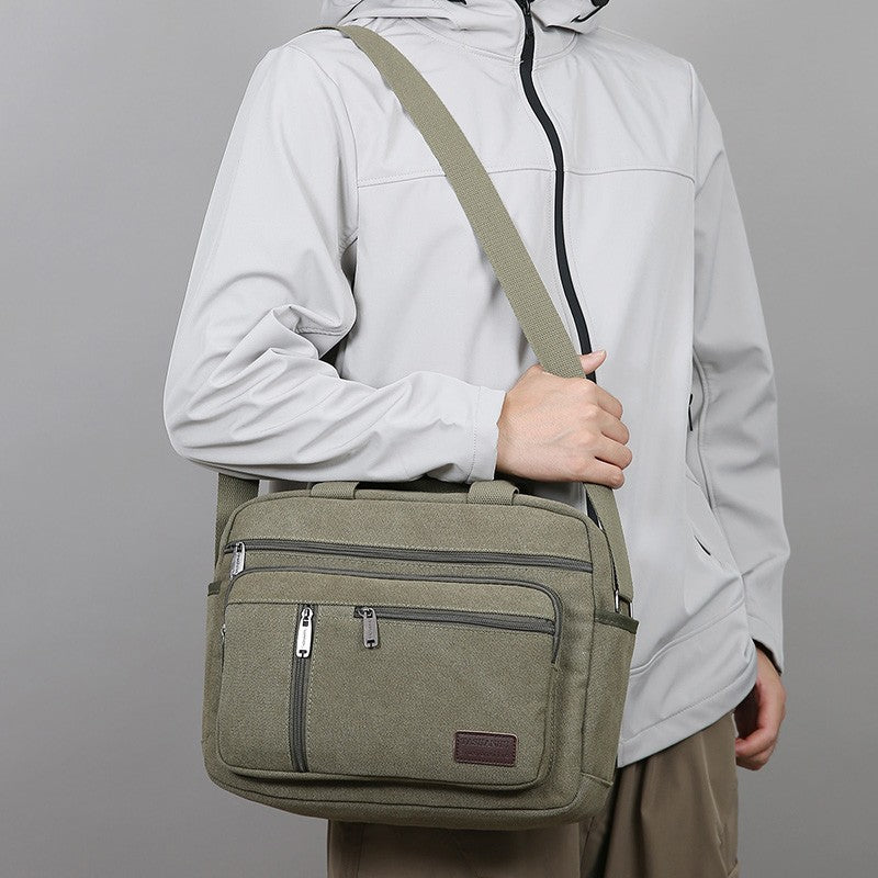 Fashionable Men's Shoulder Bag, Large Capacity Canvas Crossbody Bag, Casual Handbag, Suitable for Business, Daily Commuting, Etc