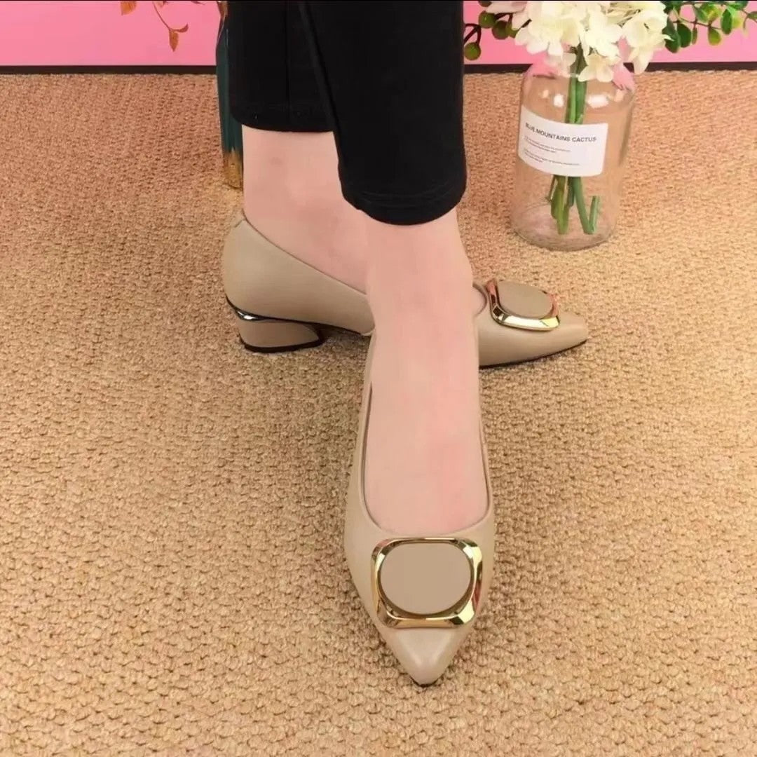 Sapatos Femininas women fashion daily black soft pu leather plus size high heel shoes lady casual sweet office career shoes a413