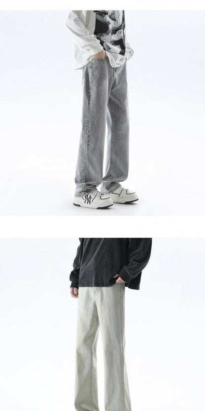 Cleanfit Extended Length Men's Jeans High Waist Slim Straight Leg Micro Flared Pants Bla Knife  Faionable Tall Size