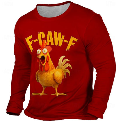 Men's Funny Slang T-shirt Long Sleeve T Shirt 3D Print Crew Neck Shirt Fashion Daily Basic Street Apparel Casual Daily Clothing