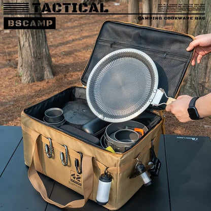 30-42L Tactical Camping Storage Bag Insulated Folding Box Waterproof Picnic Tableware Field Equipment Outdoor Gear Organizer