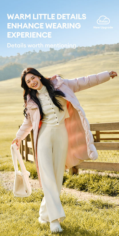 Semir Down Jacket Women Long Length Three-Proof Versatile 2024 Updated Winter New Loose Hooded Coat Simple Down Jacket