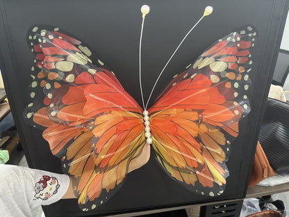 1/2/4pcs 50cm 3D Gradient Silk Butterfly,Wavy Petal Edge,Glitter Org Layered,for Wedding/Party/Photo Gift