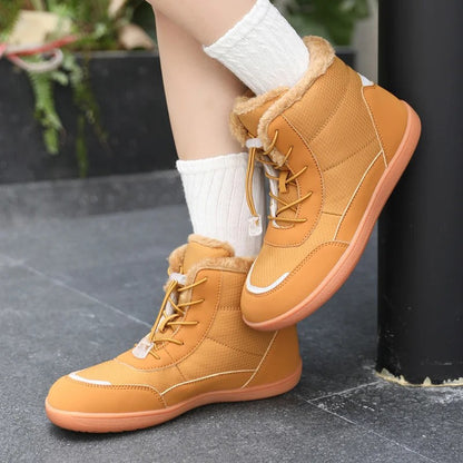 Women's Winter Snow Boots Fur Lined Barefoot Boots Wide Toe Box Ankle Booties Walking Boots Outdoor