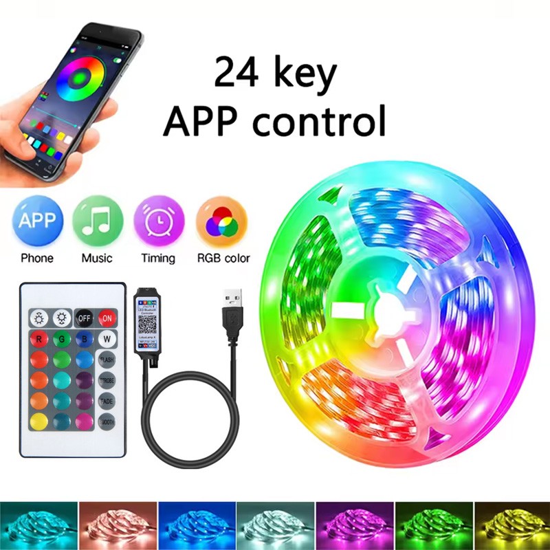 RGB Led Strip Lights 5m 10m 20m 30m Led Room Light with APP Control Flexible Ribbon Luces Led Tape for Room Bedroom Decoration