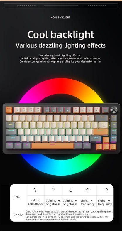 Teclado Mecânico com Fio 75% com Botão de Mídia, Teclado Gamer Preto APAYADO, Hot-Swap, Retroiluminação de Caractere Transparente com Teclas ABS