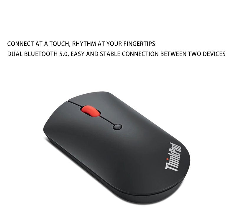 Mouse Sem Fio Lenovo ThinkPad Wireless Mouse 4Y50X88822 Mouse Dual Bluetooth Mouse de Escritório Mouse Laser Preto Mouse Ergonômico Mouse para Notebook
