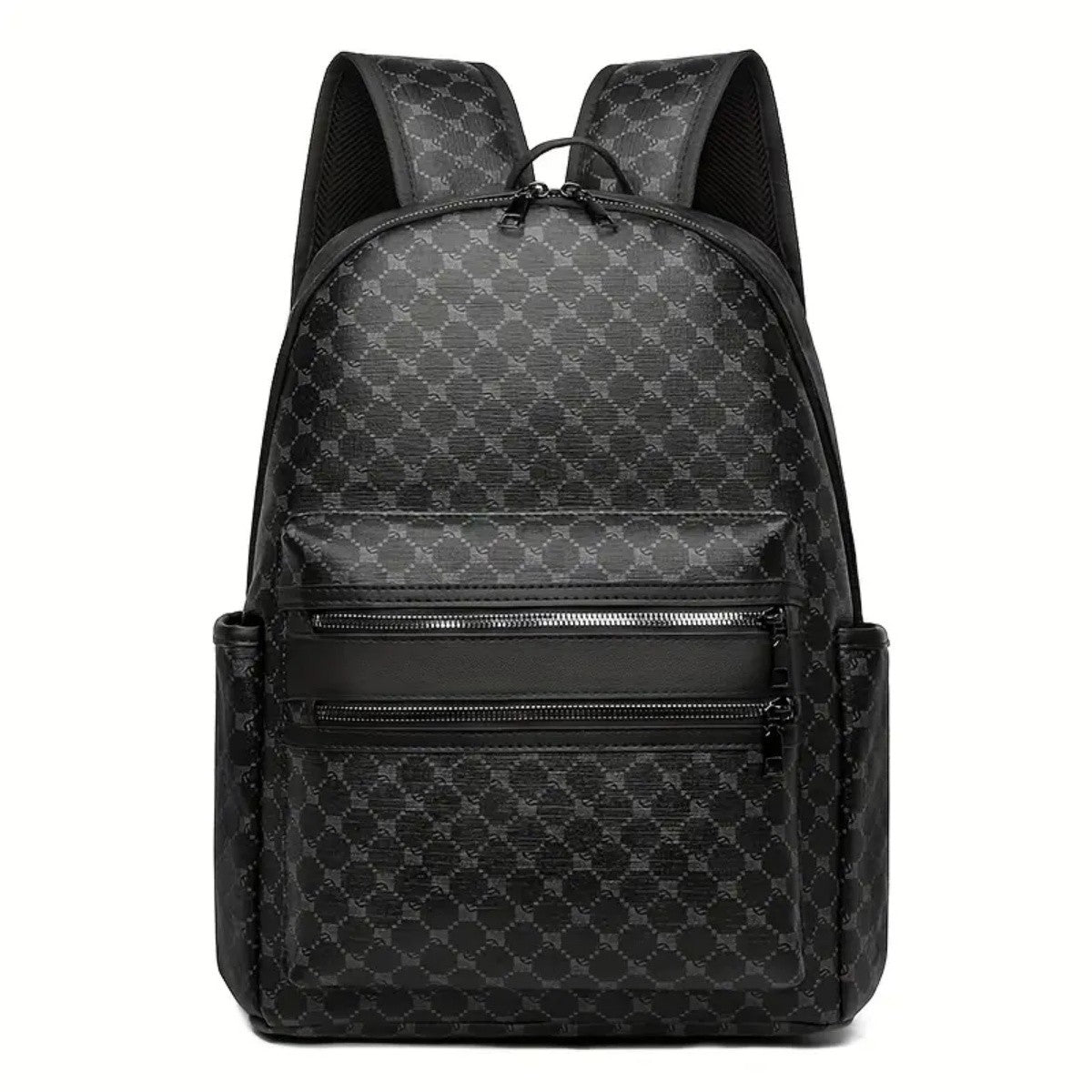 Fashionable Black Backpack, Large Capacity, with Adjustable Shoulder Straps, Multiple Compartments and Zipper Pockets for School, Work and Travel, Student Backpack