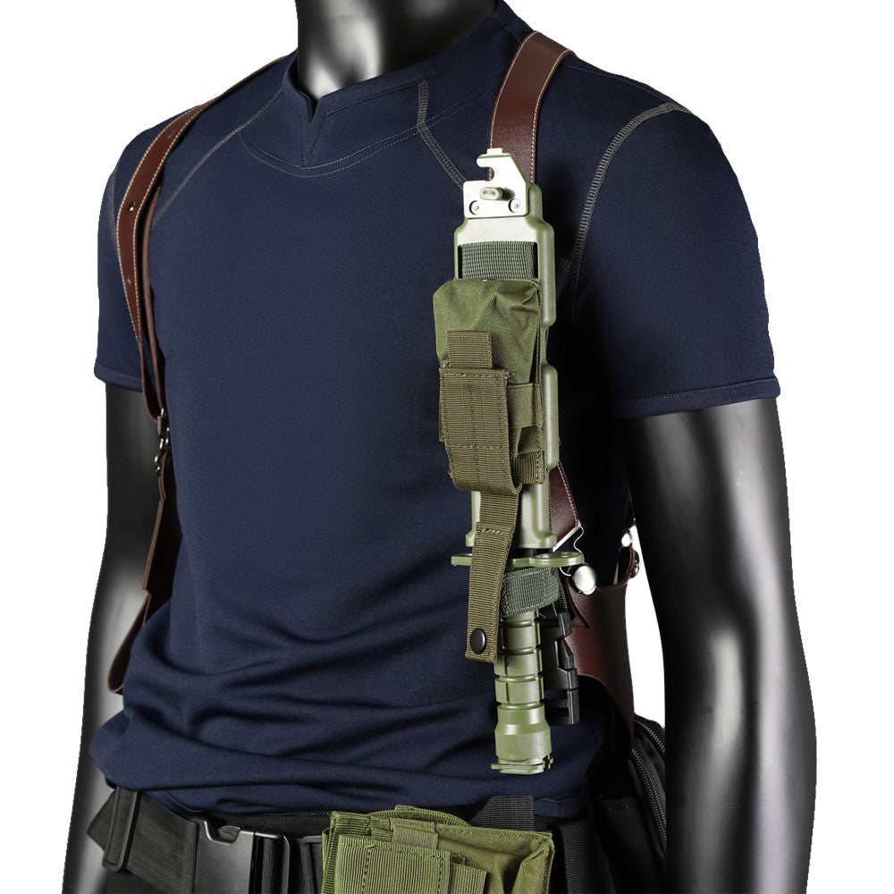 Carnival Game Leon Kennedy Costume RE Accessories Utility Belt With Bags Hero  Cosplay T-Shirt Officer Armpit Holster Halloween
