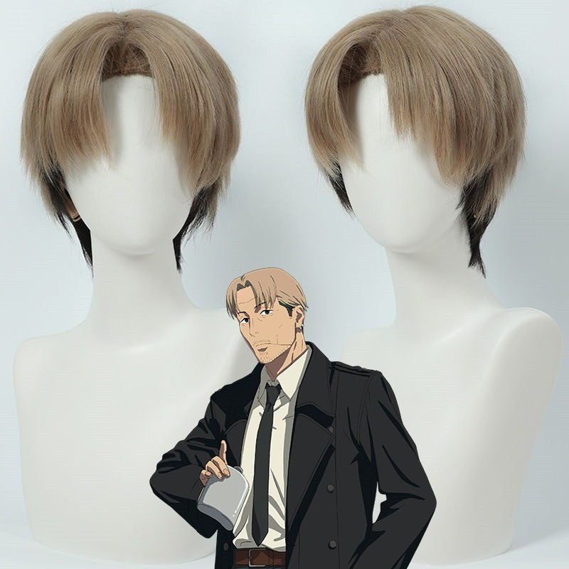 Chainsaw Man Kishibe Cosplay Peruca Sintética Curta Reta Anime Coser Fibra Resistente ao Calor Peruca de Alta Qualidade Festa de Halloween