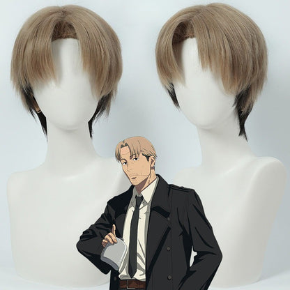 Chainsaw Man Kishibe Cosplay Peruca Sintética Curta Reta Anime Coser Fibra Resistente ao Calor Peruca de Alta Qualidade Festa de Halloween
