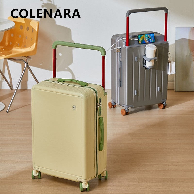 COLENARASuitcase 20"24"28 Inch Large Capacity Trolley Case ABS + PC Boarding Box Cart Type Travel Bag Universal Wheel Luggage
