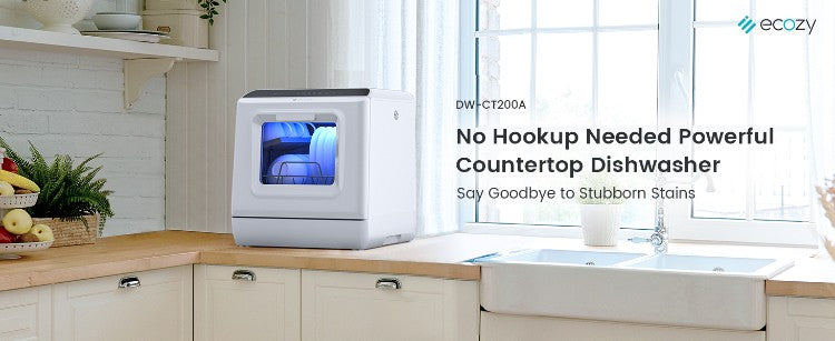 Portable Countertop Mini Dishwasher with 5L Water Tank 6 Washing Programs Air Drying Function