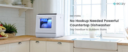 Portable Countertop Mini Dishwasher with 5L Water Tank 6 Washing Programs Air Drying Function