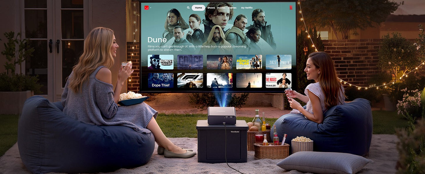 Projetor Lareser A1 4K 1000ANSI Oficial Netflix Linux Nativo 1080P Foco/Keystone Automático Dolby Audio WiFi6 BT5.2 Home Theater