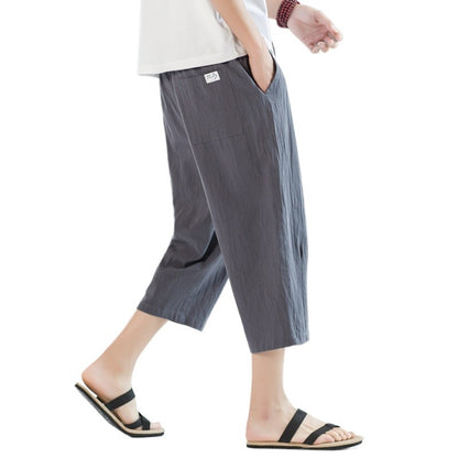 Summer Mens Cotton Casual Shorts Lightweight Straight Pants Solid Gym Sweatpants Fifth Beach Short Pants Outdoor Streetwear