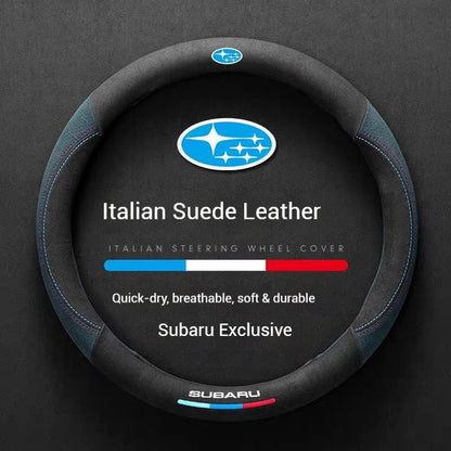 Car faux Suede leather Anti-slip Leather Steering Wheel Cover For Subaru Brz Wrx Xv Ascent Forester Outback Impreza Legacy