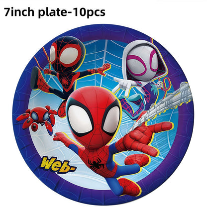 Spider Hero Birthday Party Decoration Plate Cup Banner Balloon Superhero Party Favors Baby Shower Decor Birthday Supplies Gift